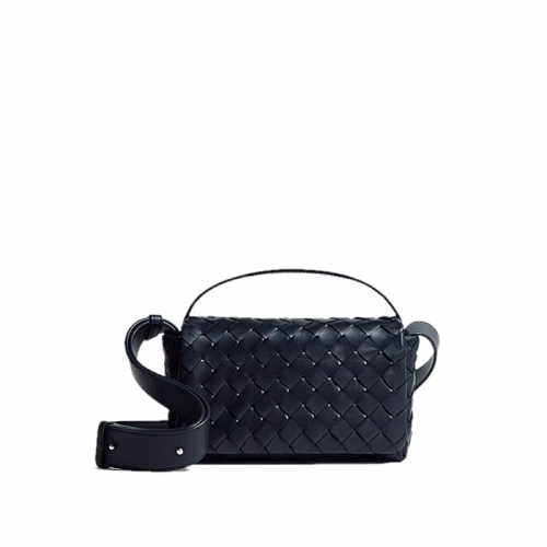 BOTTEGA VENETA 미니 인트레치아토 플랩 백 - 미드나잇