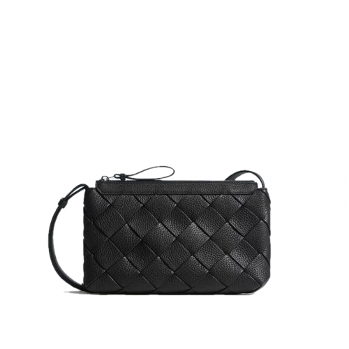BOTTEGA VENETA 디아고 지퍼 메신저 백 - 블랙