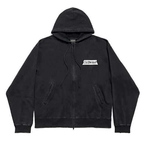 BALENCIAGA 마스킹 테이프 오버사이즈 집업 후디
