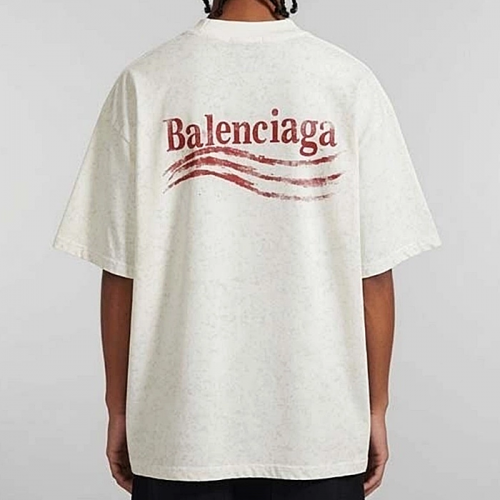 BALENCIAGA 웨이브 로고 루즈핏 반팔 티셔츠
