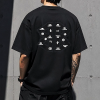BALENCIAGA 빈티지 웨이브자수 로고 라운드 반팔 티셔츠