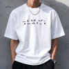 BALENCIAGA 빈티지 웨이브자수 로고 라운드 반팔 티셔츠