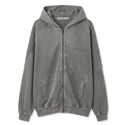 alexanderwang 디스티드 라인 페이드 후디집업