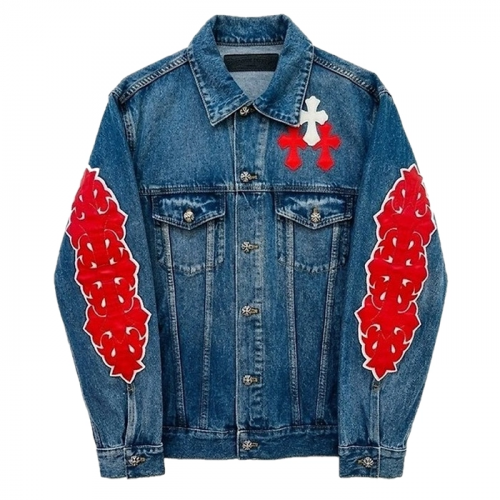 Chrome Hearts 플로랄 크로스 패치드 데님자켓