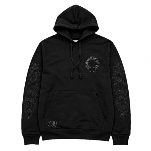 Chrome Hearts 블랙 플로랄 후디
