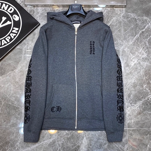 Chrome Hearts 버티컬 로고 후드 집업 자켓