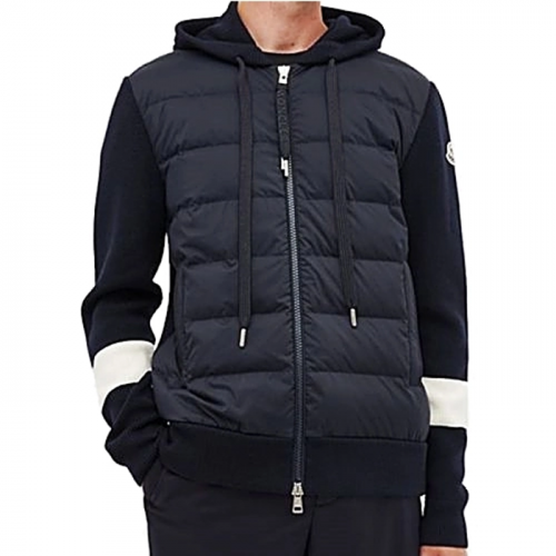 MONCLER 프런트 니트다운 후드 패딩