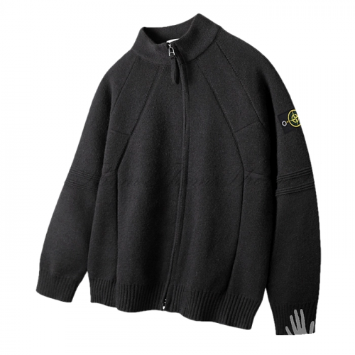STONE ISLAND 절개 라인 니트 집업