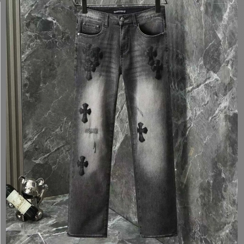 Chrome Hearts 크로스 가죽 패치 그레이진