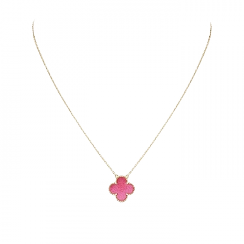 반클리프 Vancleef & arpels 빈티지 알함브라 핑크 에나멜 네크리스