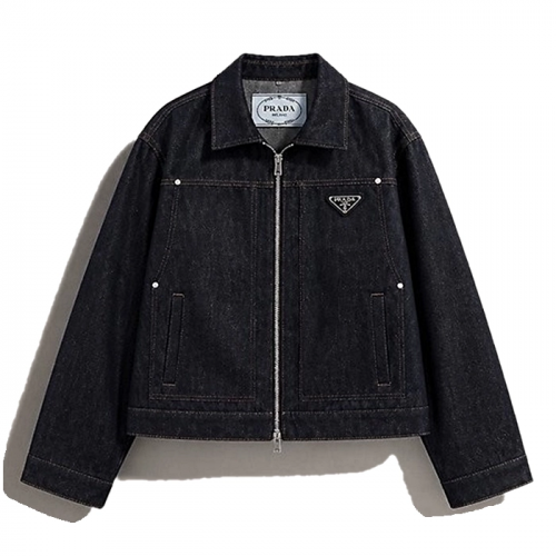 PRADA 스티치 워싱 데님 자켓