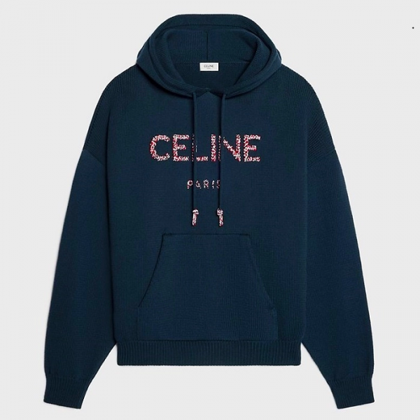 CELINE 리브드 플로랄 니티드 후디