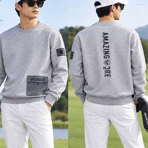 AMAZING_CRE 포켓 백레터링 약기모 맨투맨