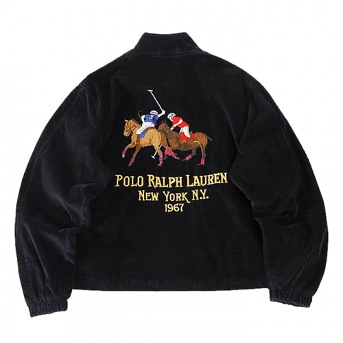 Polo ralphlauren 백 그래픽 자수 코듀로이 헤링턴 자켓
