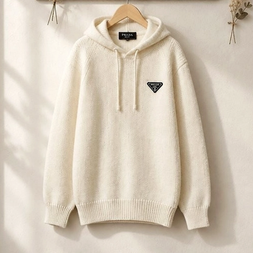 PRADA 베이직 니트 후드