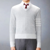 THOM BROWNE 밀라노 4바 V넥 울 니트