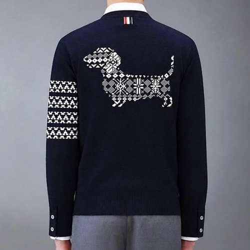 THOM BROWNE 헥터 인타르시아 라운드 니트