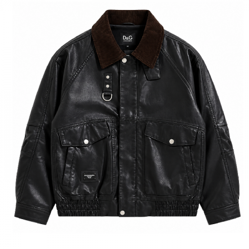 D & G  코듀로이 카라 레더자켓