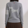 THOM BROWNE 페어아일 헥터 인터샤 4-바 니트 가디건