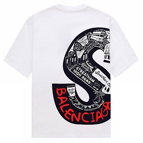 Balenciaga X Supreme 빈티지 로고 프린팅 티셔츠
