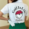 MALBON 버킷 핑크로고 포인트 카라T