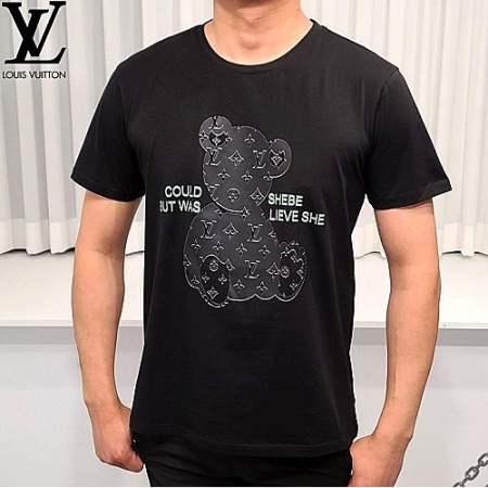 LOUIS VUITTON 곰돌이로고 라운드 반팔티