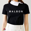 MALBON 로고 나염 사선카라 반팔티