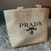 PRADA 라피아 토드백 - 아이보리