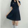 지*어 PK 카라 플레어 원피스
