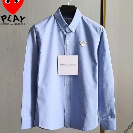 COMME des GARÇONS 화이트 와펜 옥스포드 셔츠
