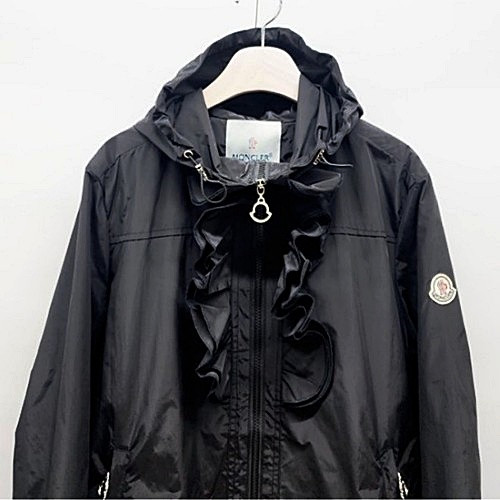 MONCLER 프릴 롱 바람막이 점퍼 - 블랙