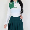MALBON 사각 배색 카라긴팔