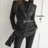 CHAN*L 스트라이프 배색정장SET