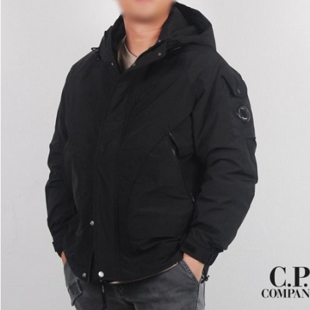C.P 컴*니 후드 베이직 다운 자켓