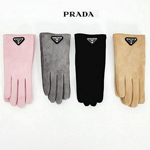 PRADA 스웨이드 퍼 장갑
