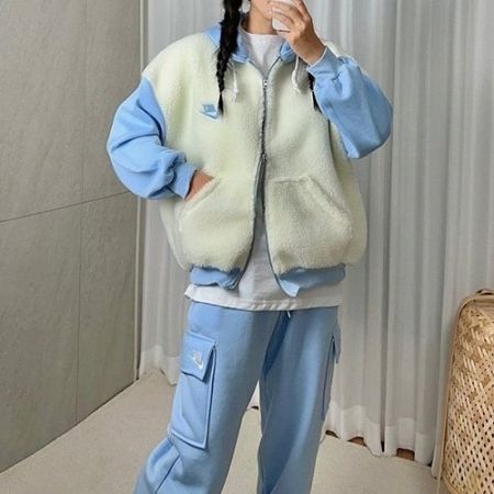 NIKE 컬러풀 뽀글이 후드집업