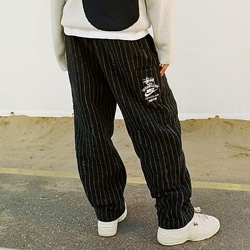 스투시 STUSSY x NIKE 스트라이프 울 팬츠