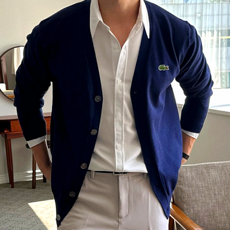 라코스테 LACOSTE 캐시미어 데일리 가디건