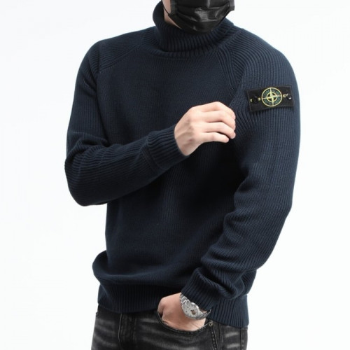 스톤 아일*드   와플 쉐도우 목폴라 니트