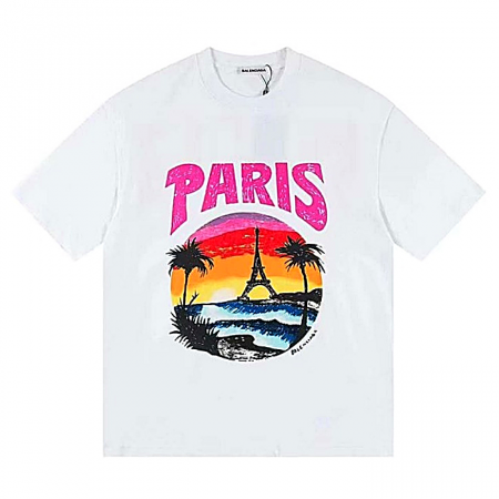 발렌시*가 BALENCIAGA 파리스 트로피컬 티셔츠
