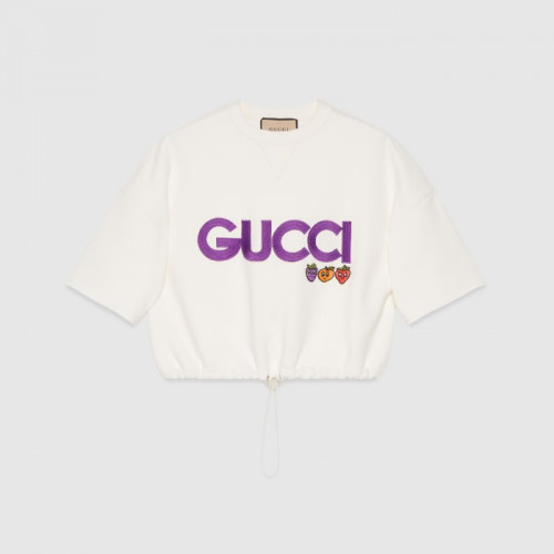 GUCCI 패치 코튼 저지 스웨트셔츠