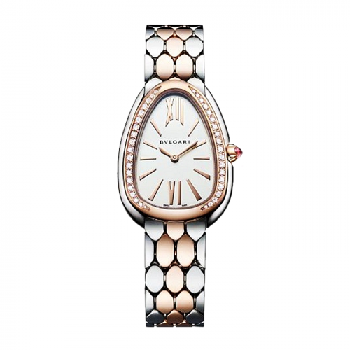 BVLGARI 세르펜티 세두토리 워치 화이트다이얼 콤비 다이아