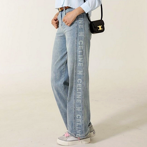 셀*느 CELINE 마가렛 옆로고 와이드 데님
