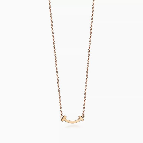 TIFFANY & CO. Tiffany T 스마일 펜던트 미니 - 로즈골드