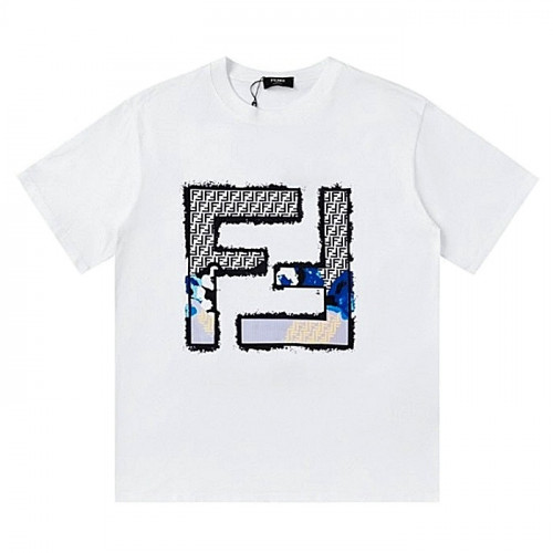 FENDI 헨드페인팅 배색 사각 티셔츠