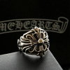 Chrome hearts 더블 플로랄 오픈 링 반지