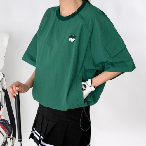 MALB*N   사선지퍼 라운드 아노락반팔