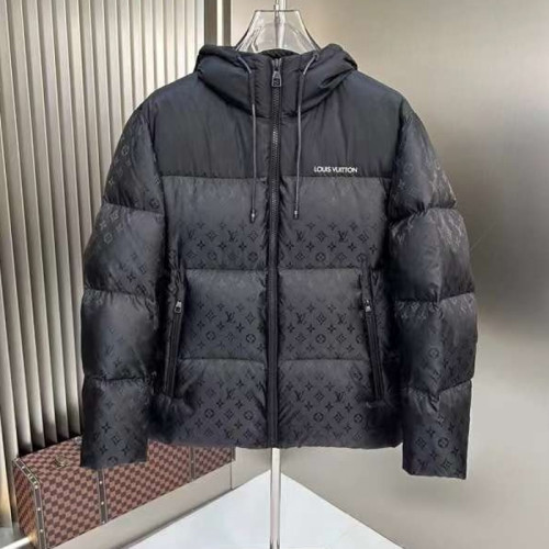 LOUIS VUITT*N   24FW 모노그램 로고 레더 후드 패딩
