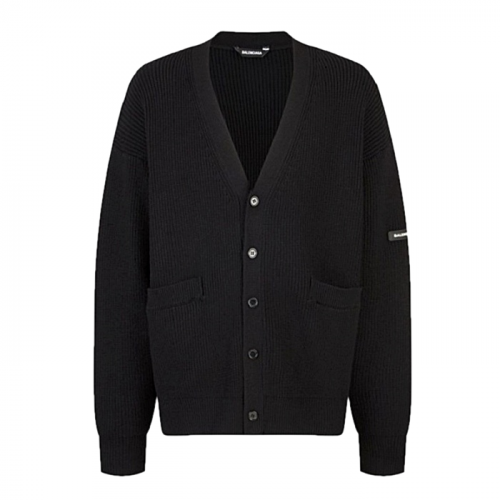 BALENCIAGA 러버 라이즈드 로고 V넥 가디건