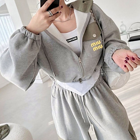 미우 MIUMIU 후드집업 카고팬츠 셋업 SET